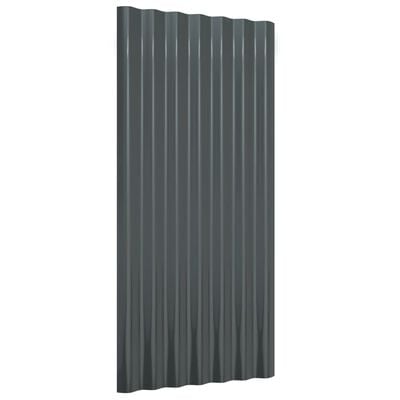 vidaXL Roof Panels 36 pcs Powder-coated Steel Anthracite 80x36 cm
