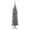 vidaXL Artificial Slim Christmas Tree Green and White 120 cm