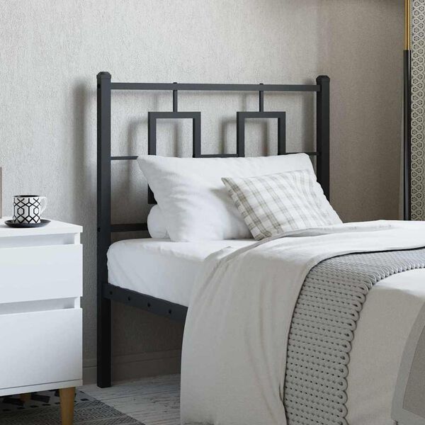 vidaXL Metal Replace Headboard Black 75 cm