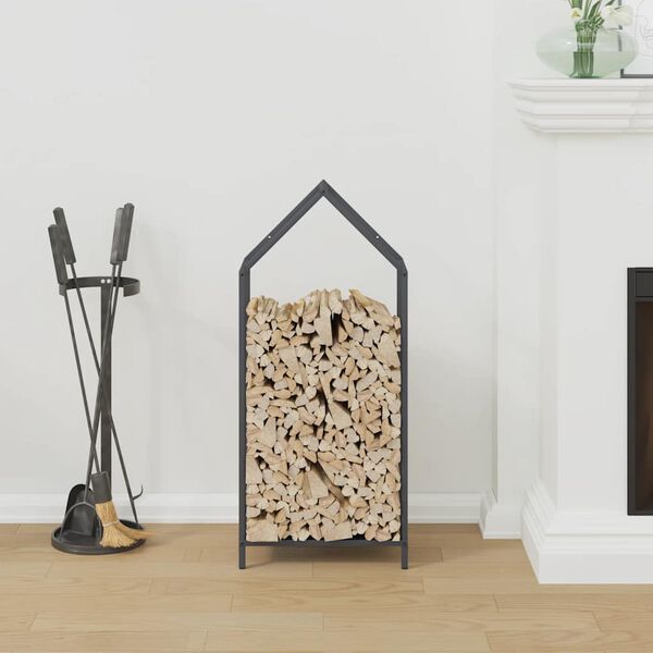 vidaXL Firewood Rack Anthracite 40x25x90 cm Cold-rolled steel