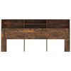 vidaXL Headboard Cabinet Smoked Oak 220x19x103.5 cm
