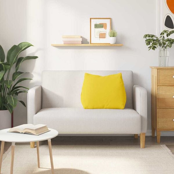 vidaXL Back Pillow Light Yellow 60 x 20 x 50 cm Fabric