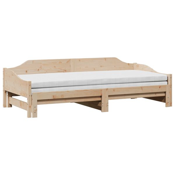 vidaXL Daybed with Trundle without Mattress 80x200 cm Solid Wood