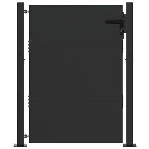 vidaXL Garden Gate with Lock Black 105 x 130 cm Powder-Coated Steel