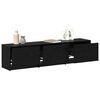 vidaXL TV Cabinet with LED Black Oak 165 x 34 x 40 cm Engineered Wood