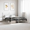 vidaXL Metal Bed Frame without Mattress with Footboard White 160x200cm