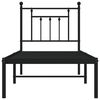 vidaXL Metal Bed Frame without Mattress with Headboard Black 75x190cm