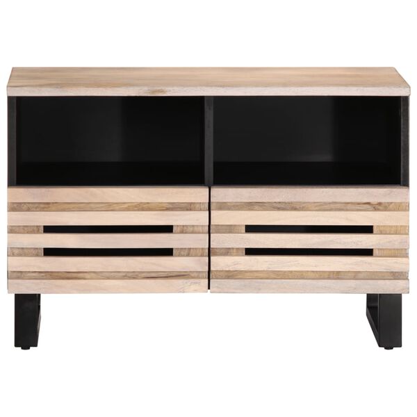 vidaXL TV Cabinet White 70x34x46 cm Solid Wood Mango