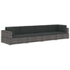 vidaXL 4 Piece Garden Sofa Set with Cushions Poly Rattan Grey