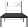 vidaXL Metal Bed Frame without Mattress with Headboard Black 90x190cm