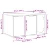 vidaXL Cat Litter Box Enclosure White 60x40x40 cm Engineered Wood