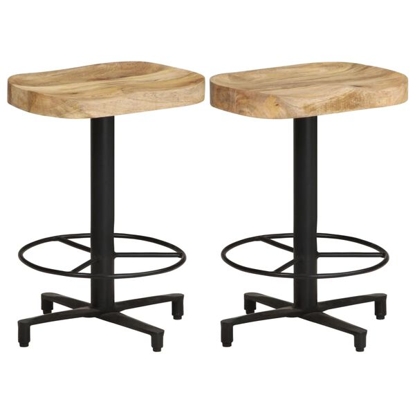 vidaXL Bar Stools 2 pcs 52 cm Solid Mango Wood