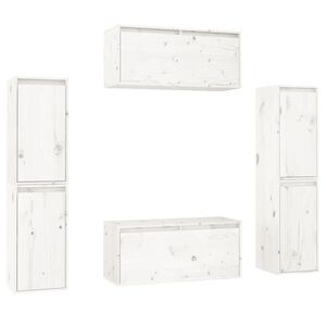 vidaXL TV Cabinets 6 pcs White Solid Wood Pine