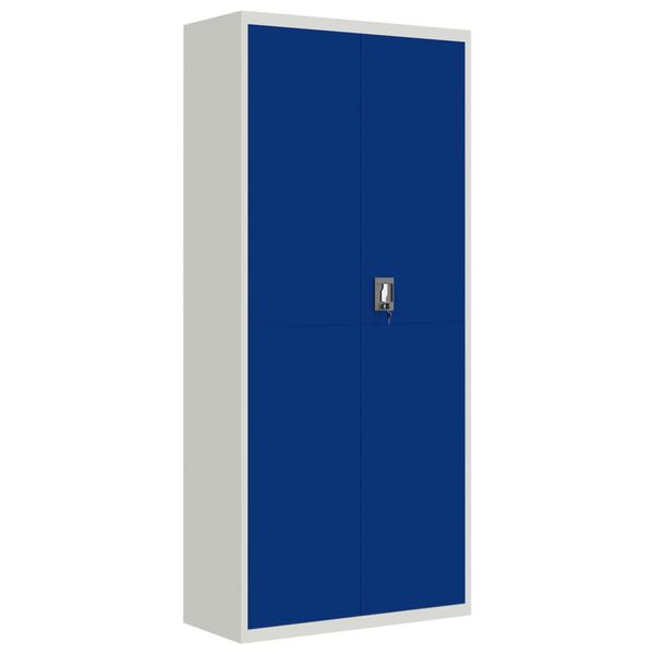vidaXL File Cabinet Light Grey and Blue 90x40x200 cm Steel