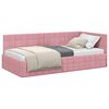 vidaXL Corner Bed Frame with Headboard Pink 90 cm x 200 cm Velvet