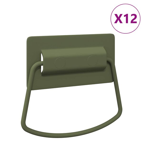 vidaXL Cabinet Handles 12 pcs Olive Green 85 x 45 mm Metal