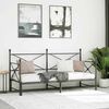 vidaXL Daybed with Trundle without Mattress Black 90x200 cm Steel