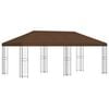 vidaXL Garden Gazebo 6 x 3 m Brown Polyester and Steel 190 gsm