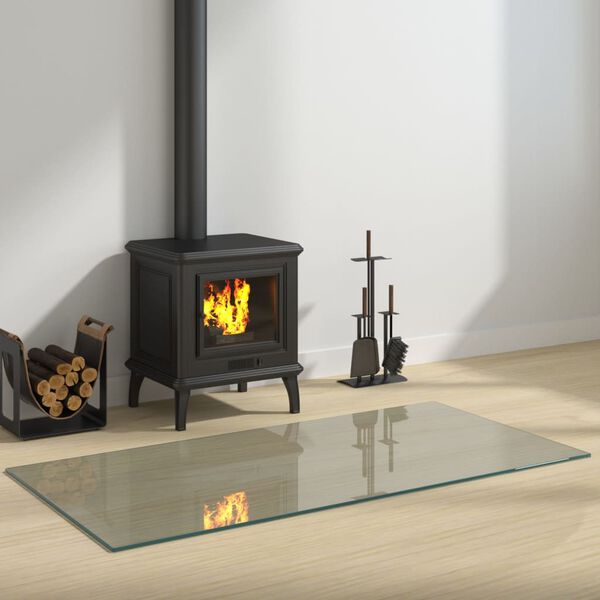 vidaXL Fireplace Glass Plate Rectangular 120x60 cm