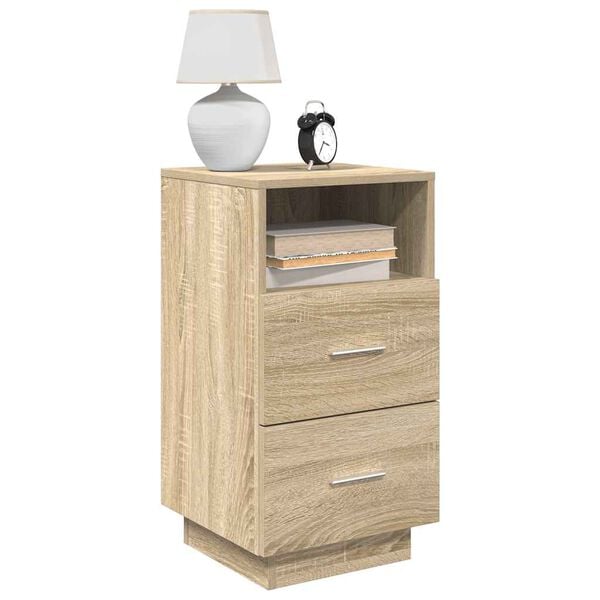 vidaXL Bedside Cabinet with 2 Drawers Sonoma Oak 36x36x68 cm