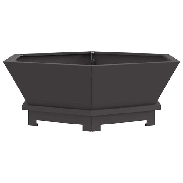 vidaXL Fire Pit Black 75 x 75 x 28 cm Steel