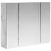 vidaXL Bathroom Mirror Cabinet Concrete Grey 60 x 14.5 x 50 cm