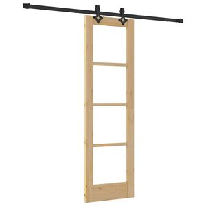 vidaXL Sliding Door ORKDAL 61 x 198.5 cm Solid Pine Wood and Glass