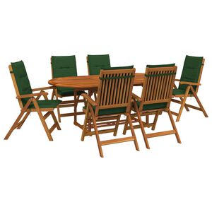 vidaXL 7-Piece Garden Dining Set Natural Solid Acacia Wood