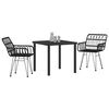 vidaXL Garden Dining Set 3 pcs Black Powder-Coated Steel