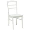 vidaXL Dining Chair 2 pcs White Solid Rubber Wood
