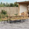 vidaXL Garden Dining Set 9 pcs Brown Poly Rattan