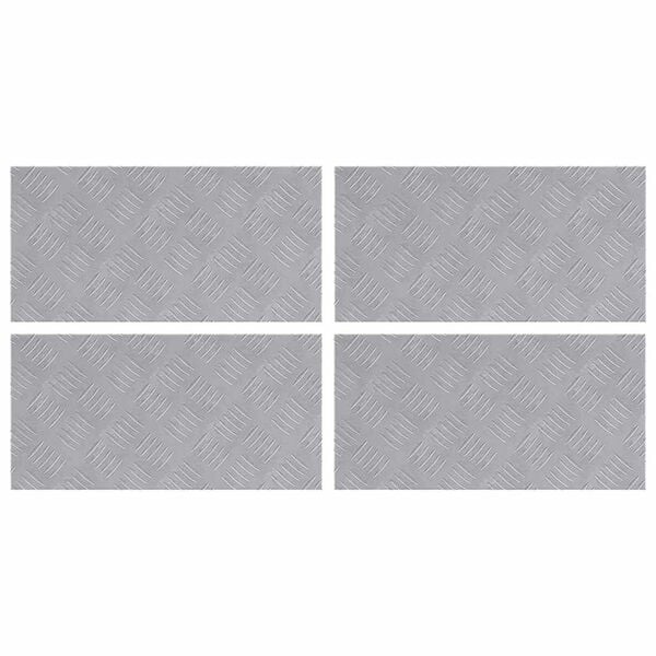 vidaXL Stair Tread Rectangular 4 pcs Silver 50 x 25 cm Aluminium
