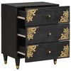 vidaXL Bedside Cabinet Black 50 x 33 x 62 cm Solid Mango Wood