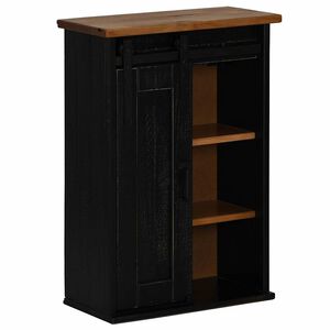 vidaXL Hanging Cabinet HALDEN with Sliding Door Black 49x22.5x70 cm