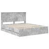 vidaXL Bed Frame with Drawer Concrete Grey 160 x 200 cm Engineer Wood