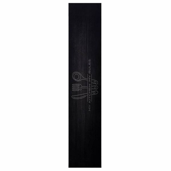 vidaXL Kitchen Rug Black 300 x 60 cm Velvet