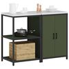 vidaXL Kitchen Storage Set 2 pcs Olive Green Cold-rolled Steel