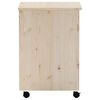 vidaXL Laundry Basket with Wheels RANA 45x45x64 cm Solid Wood Pine
