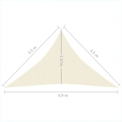 vidaXL Sunshade Sail 160 g/m² Cream 3.5x3.5x4.9 m HDPE