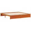 vidaXL Bed Frame with Headboard Wax Brown 180 x 200 cm Solid Pine Wood