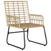 vidaXL Garden Dining Set 3 pcs Brown and Cream Poly rattan, steel