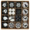 vidaXL Christmas Bauble Set 40 pcs Black and White Plastic