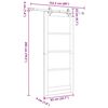 vidaXL Sliding Door Natural 83 x 202 cm Solid Pine Wood and Glass