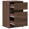 vidaXL Bedside Cabinet with LED Lights Brown Oak Engineered Wood