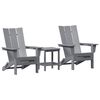 vidaXL Garden Chair 3 pcs Light Grey 80.5 x 74.5 x 92 cm Polyethylene