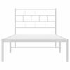 vidaXL Metal Bed Frame without Mattress with Headboard White 100x200cm