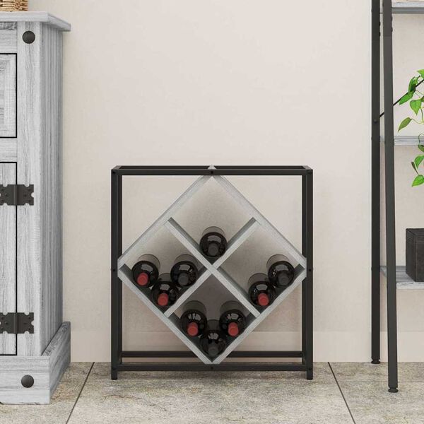 vidaXL Wine Rack Grey Sonoma 51 x 18 x 52.5 cm Engineered Wood