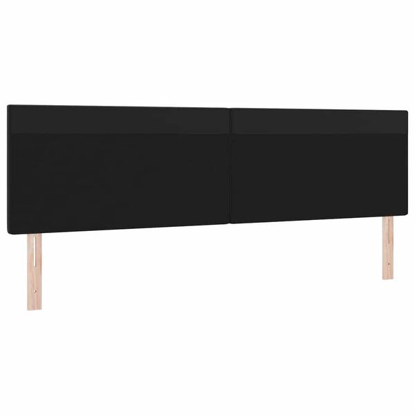 vidaXL LED Headboard Black 200 cm Faux Leather
