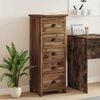 vidaXL Chest of Drawers Brown 45 x 35 x 110 cm Solid Teak Wood