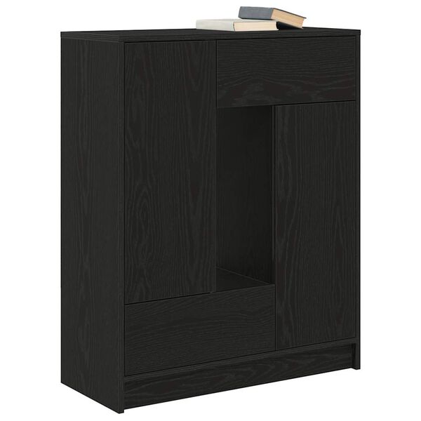 vidaXL Sideboard with Drawers and Doors Black Oak 73x31x90 cm